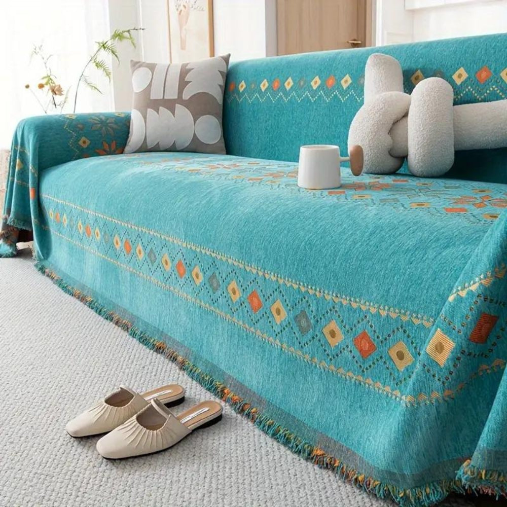 Junips | Bohemian Tassel Sofa Cover Cotton Blend