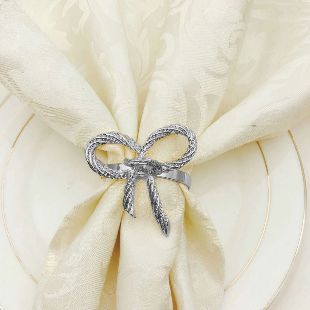 Junips | Bow Napkin Ring Set of 6 for Home Decor