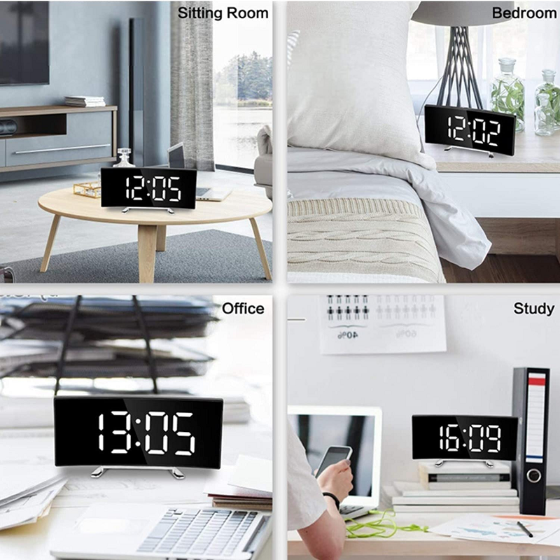 Junips | LED Lighting large digital display | Curved LED Digital Clock - Amedea