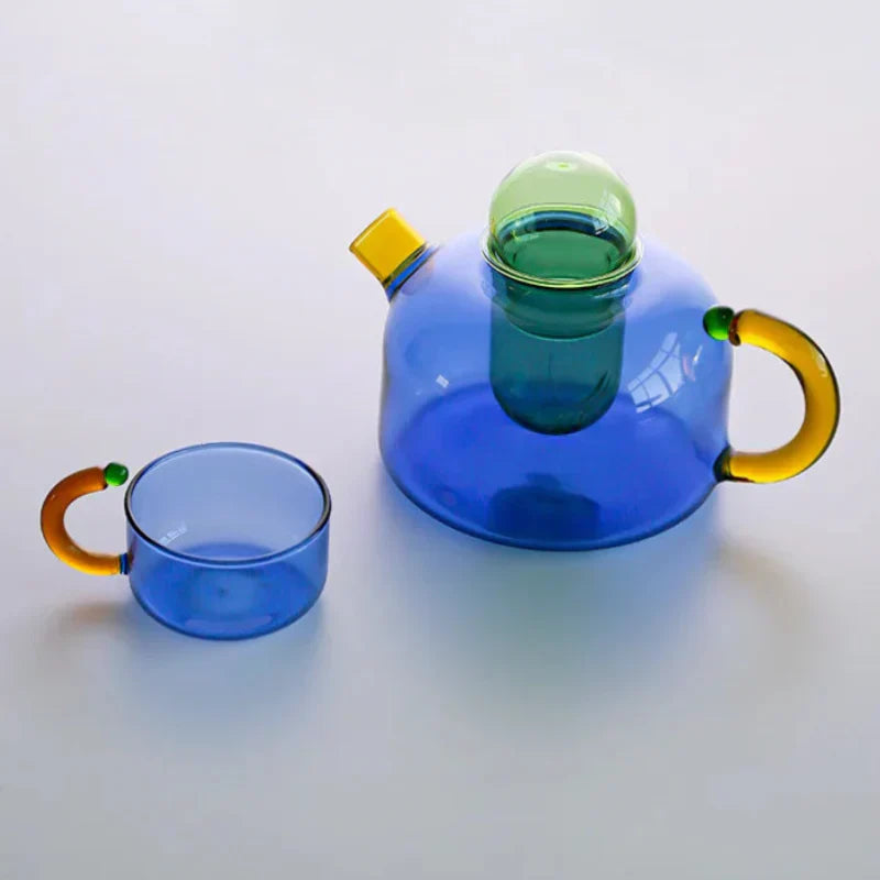 Junips | Color Bloom Glass Teapot & Cup Set