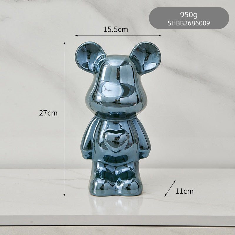 Junips | Colorful Ceramic Bear Sculpture and Statue Piggy Bank Desk Ornament