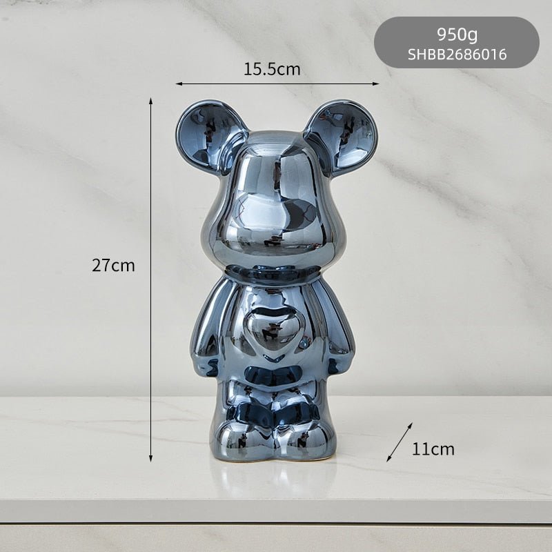 Junips | Colorful Ceramic Bear Sculpture and Statue Piggy Bank Desk Ornament