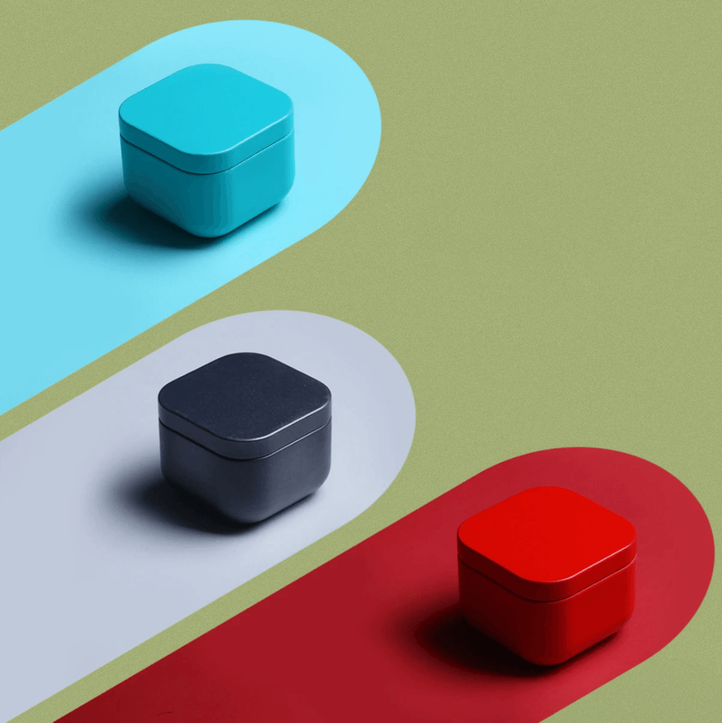 Junips | Colorful storage box | Small metal tea, candy, pill container