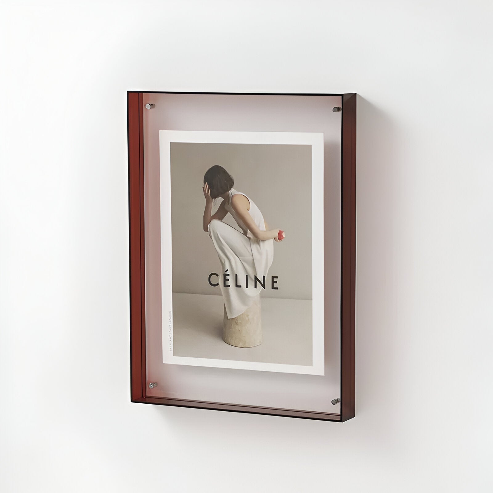 Junips | Colored transparent acrylic frame for modern displays