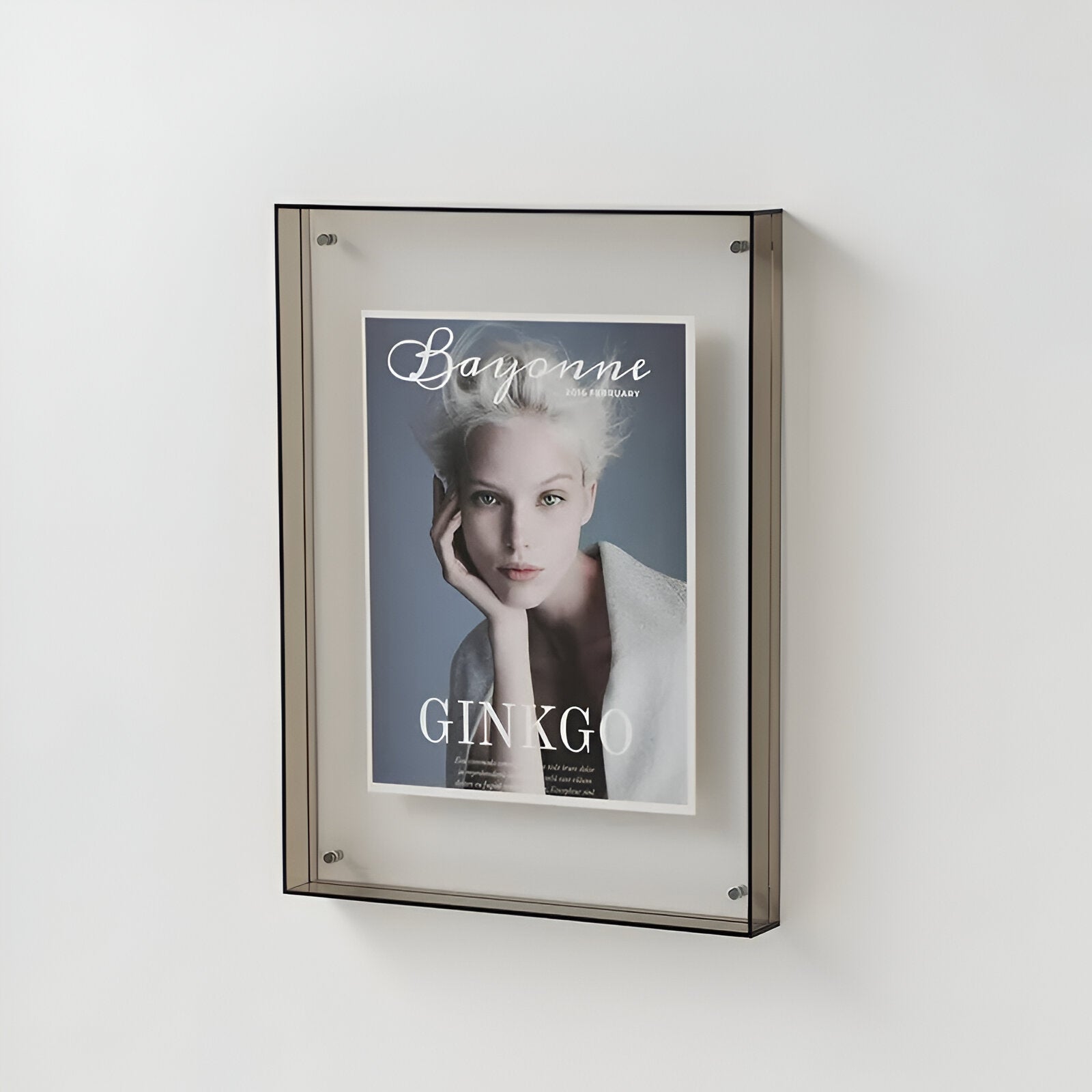 Junips | Colored transparent acrylic frame for modern displays