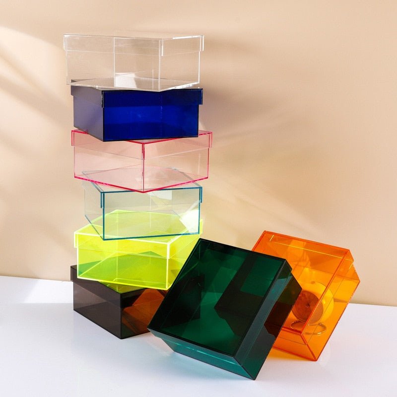 Junips | Colorful Acrylic Storage Organizer Box With Lid