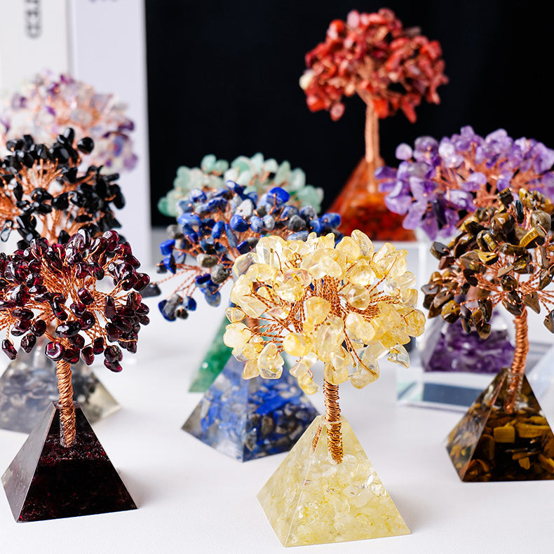 Junips | Natural Stone Gravel Pyramid Base Feng Shui Tree