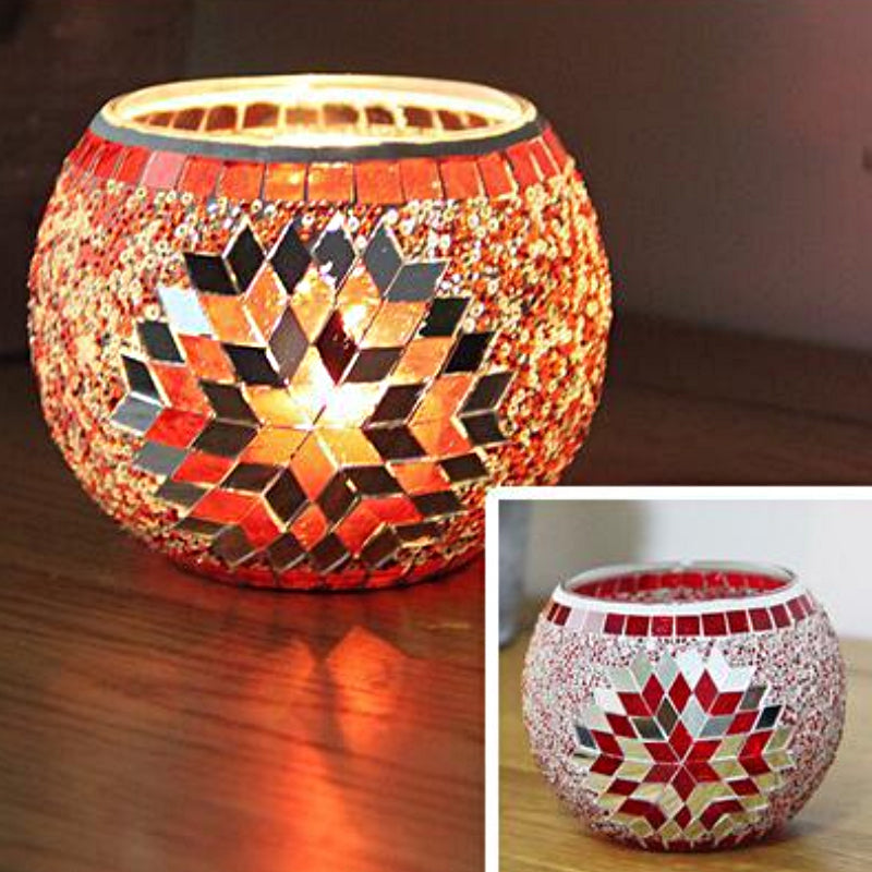Junips | European Retro Glass Mosaic Tealight Holder