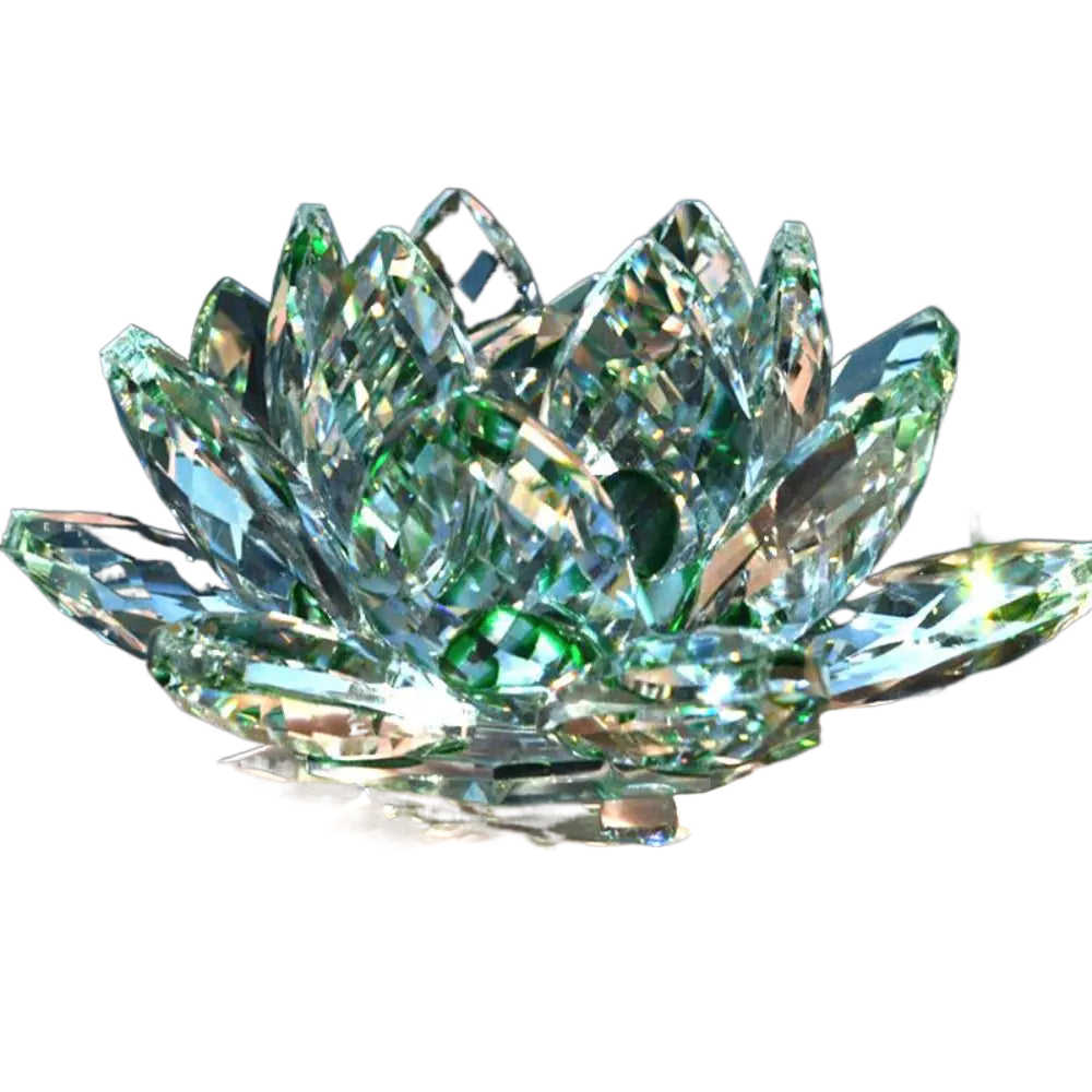Junips | Crystal Lotus Flower Figurine Home Wedding Decoration Glass Art Collection Paperweight Office Table Ornaments Souvenir Gifts