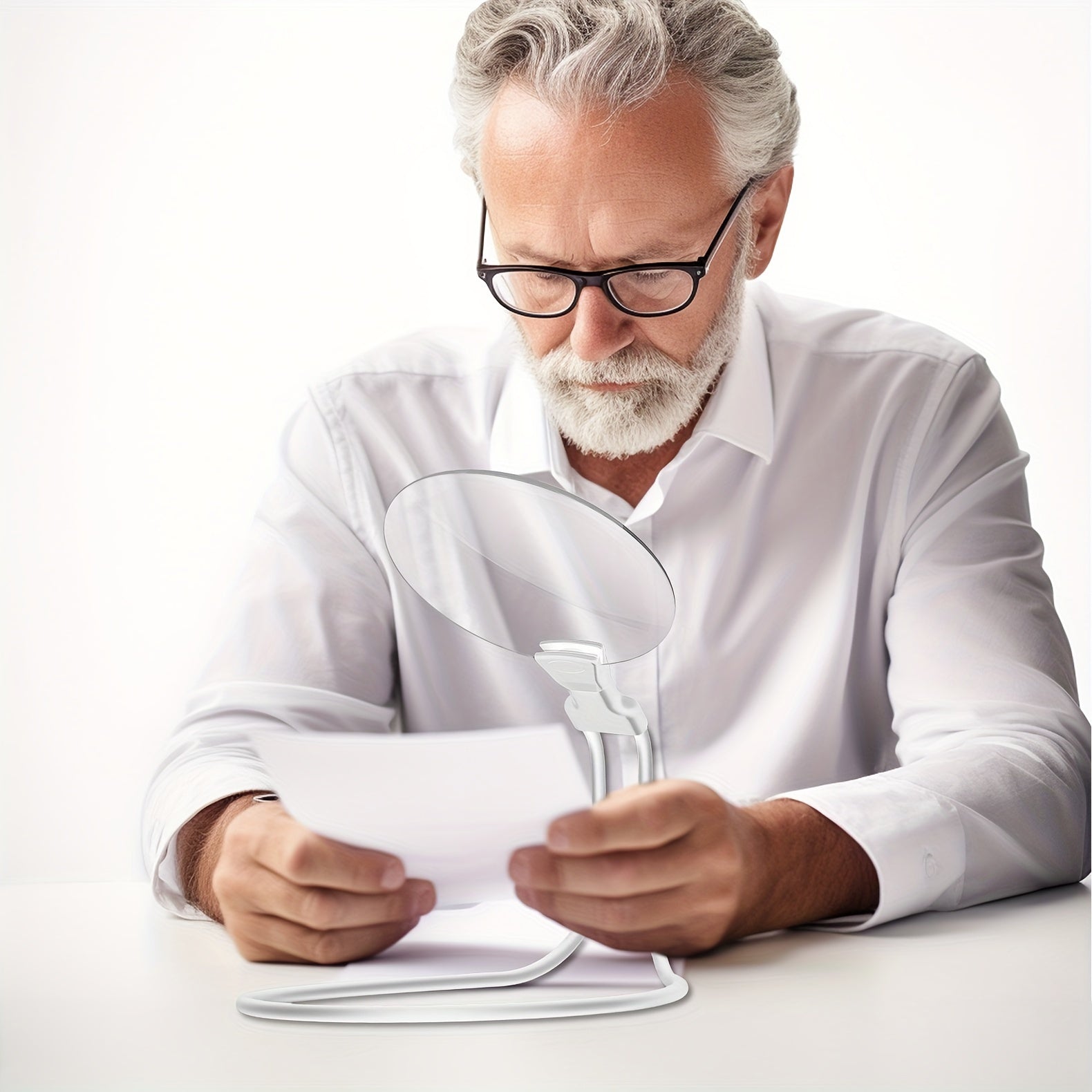 Junips | 5X Magnifying Glass Pro – Hands-Free Adjustable Neck Loupe for Seniors and People with Visual Impairment – Perfect for Reading, Sewing, Crafting, and Inspecting
