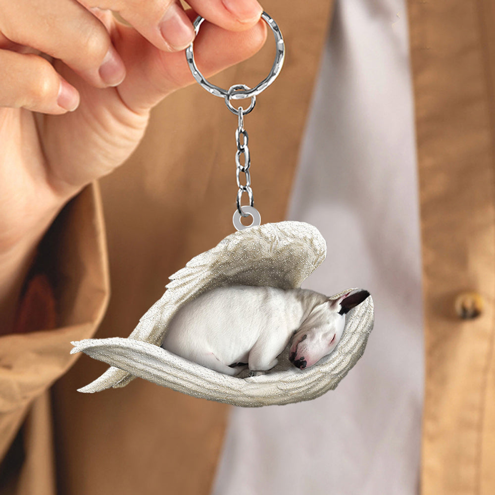 Junips | Bull Terrier Sleeping Angel Acrylic Keychain