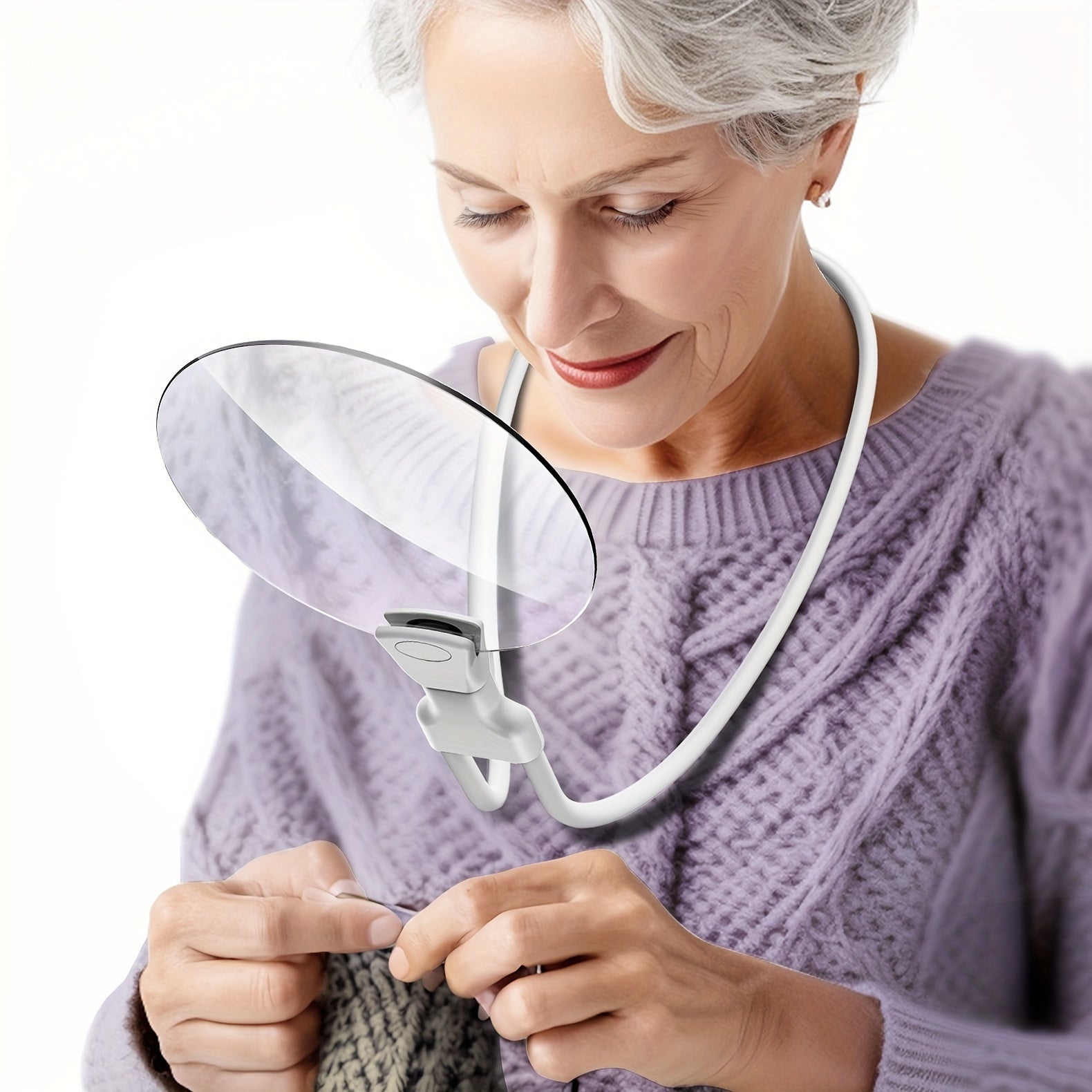 Junips | 5X Magnifying Glass Pro – Hands-Free Adjustable Neck Loupe for Seniors and People with Visual Impairment – Perfect for Reading, Sewing, Crafting, and Inspecting