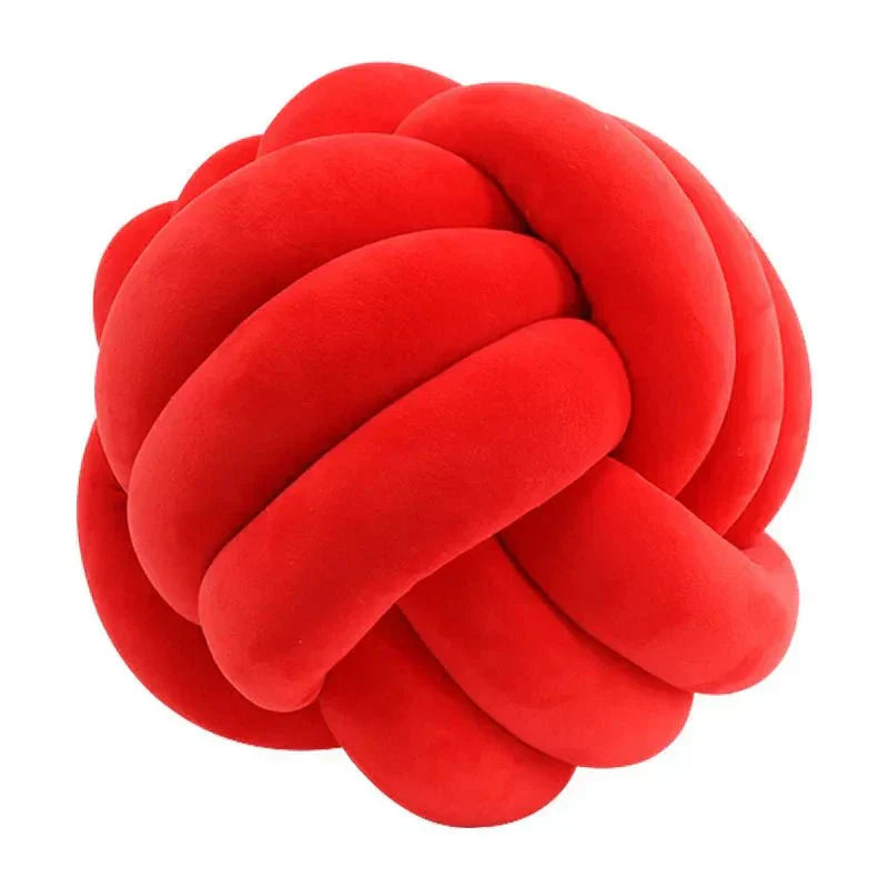 Junips | Decorative knotted suede-look ball soft cushion
