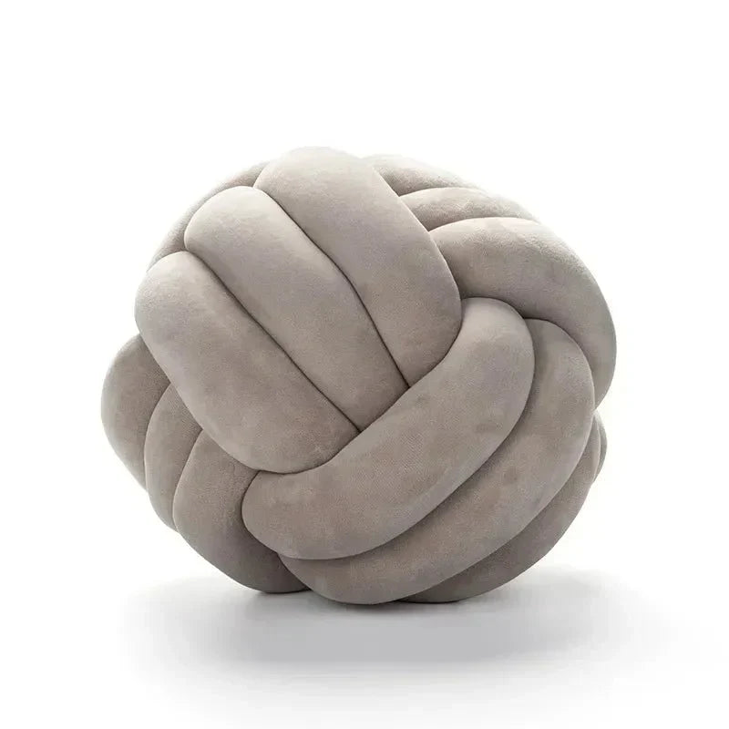 Junips | Decorative knotted suede-look ball soft cushion