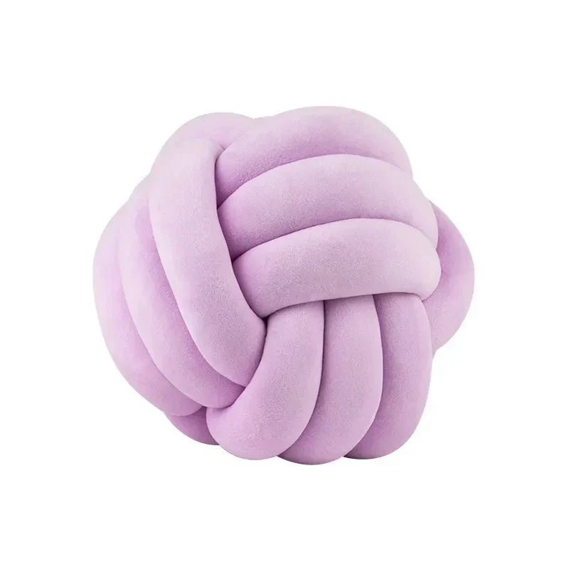 Junips | Decorative knotted suede-look ball soft cushion