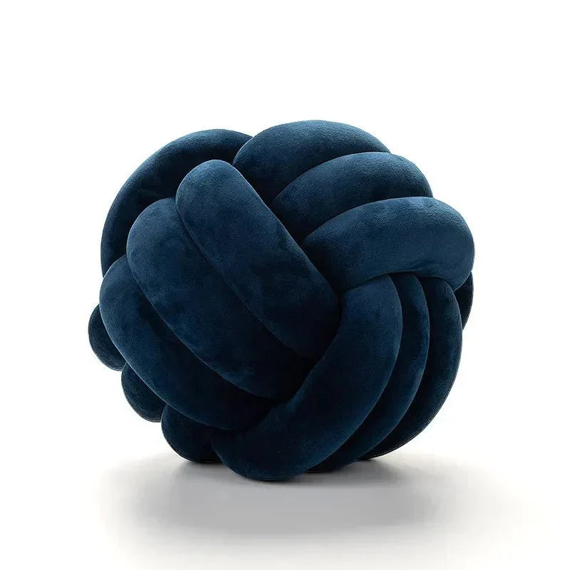 Junips | Decorative, soft cushion with knotted ball in suede look