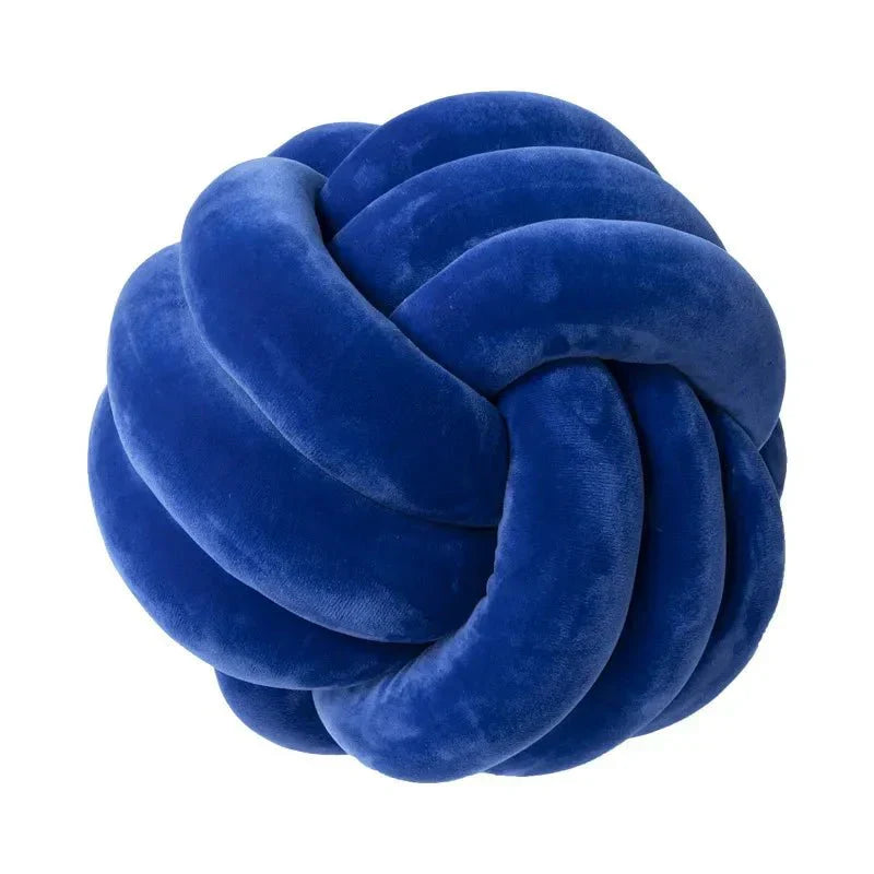 Junips | Decorative, soft cushion with knotted ball in suede look