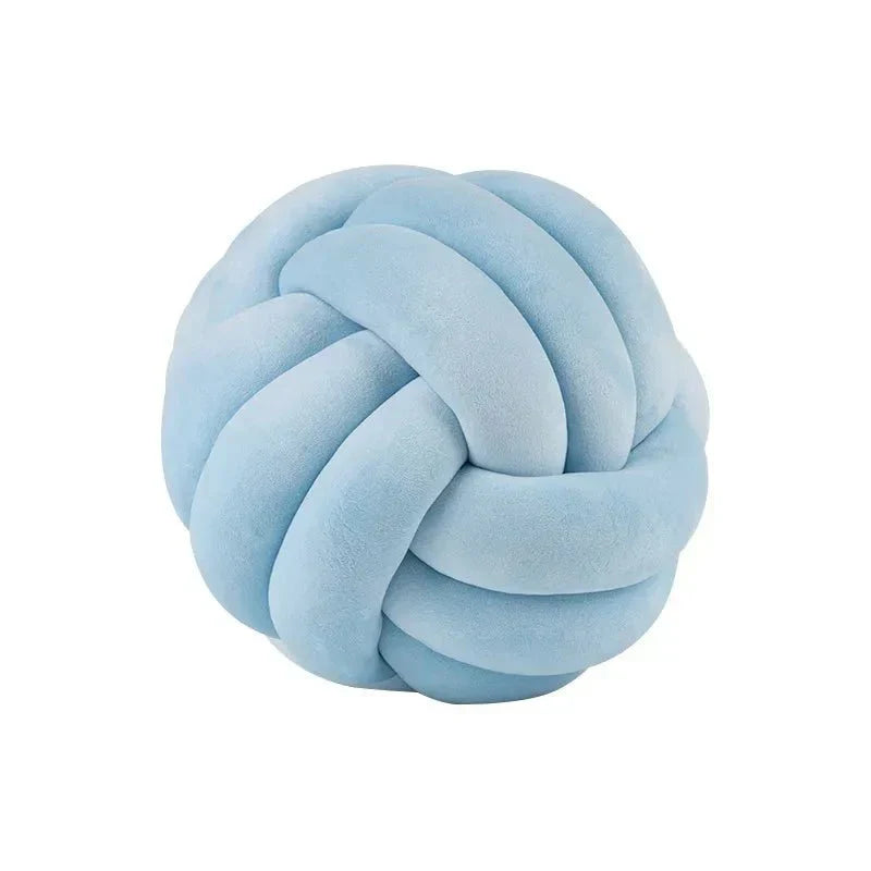 Junips | Decorative, soft cushion with knotted ball in suede look