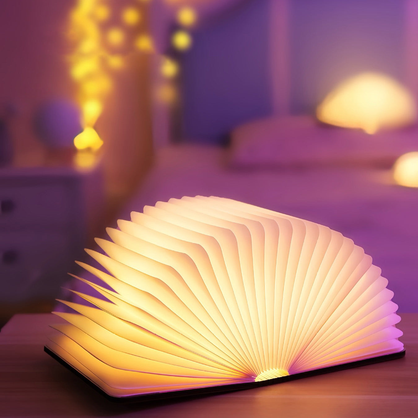 Junips | 📖 Wood book lamp - For desk study gift decoration light