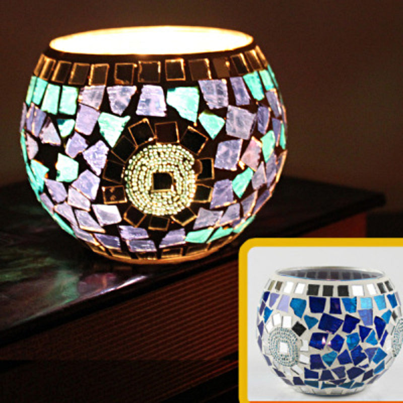 Junips | European Retro Glass Mosaic Tealight Holder