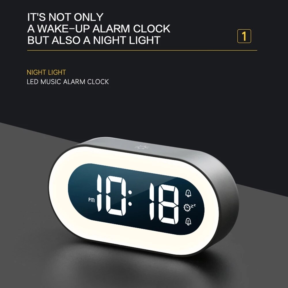 Junips | Digital Alarm Clock with Night Light - Lumino
