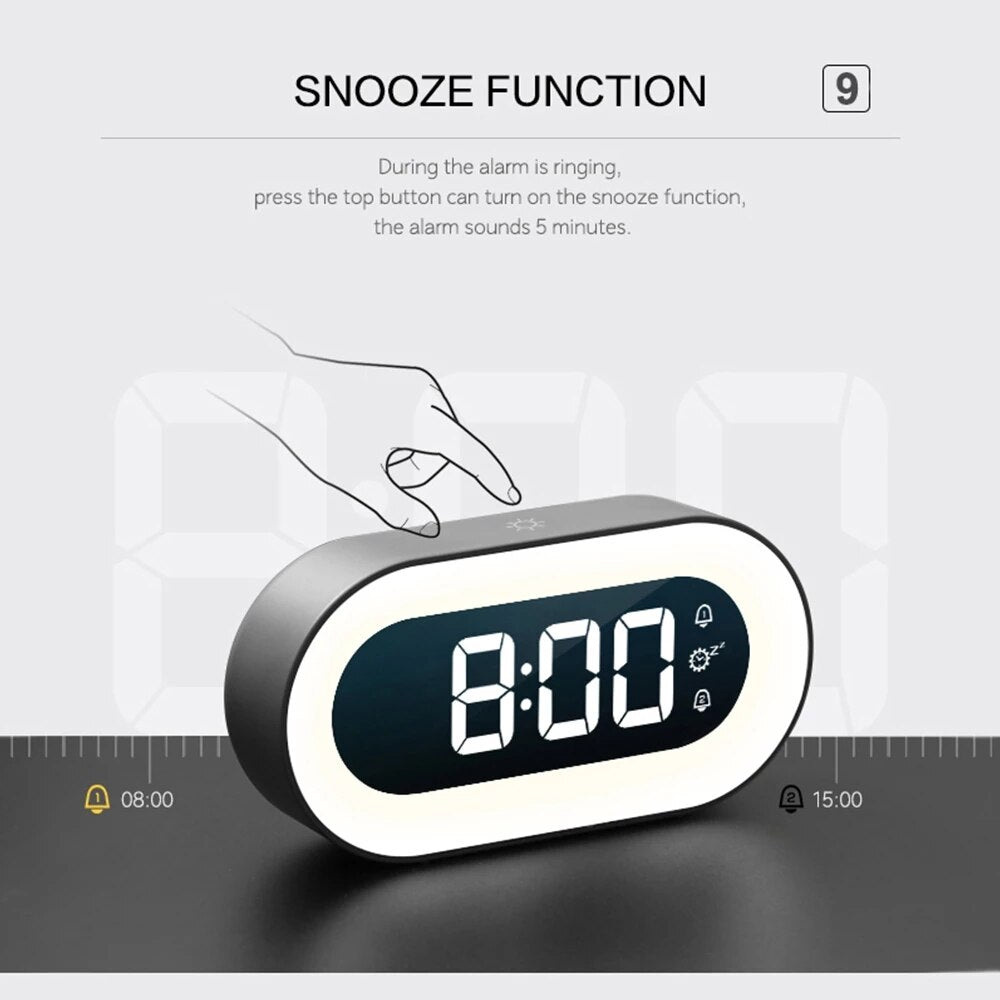 Junips | Digital Alarm Clock with Night Light - Lumino