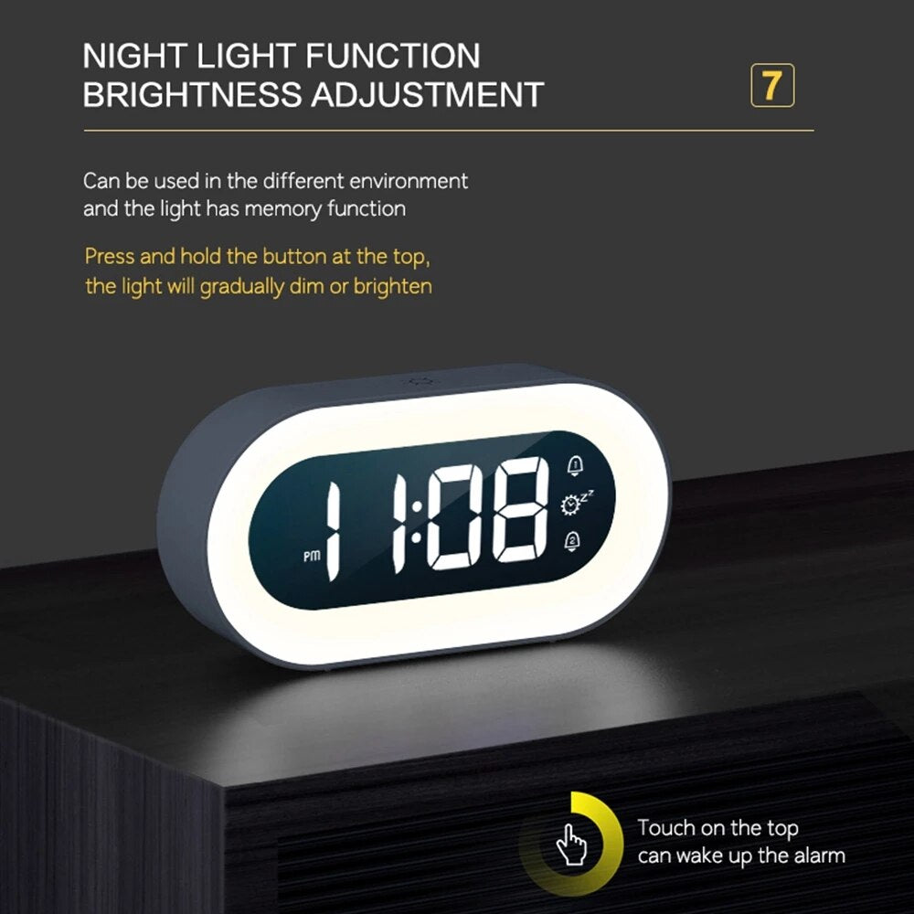 Junips | Digital Alarm Clock with Night Light - Lumino