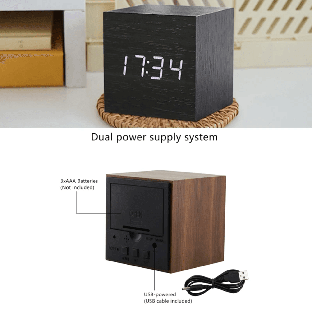 Junips | Digital Wood LED Clock