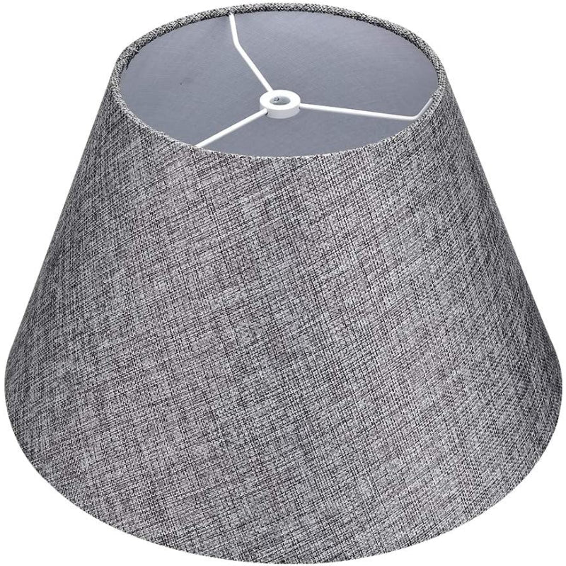 Junips | Medium lampshade, barrel fabric lampshade for table lamp and floor lamp, 7x13x7.8 inches, natural ventilated linen, handmade, spider (white)