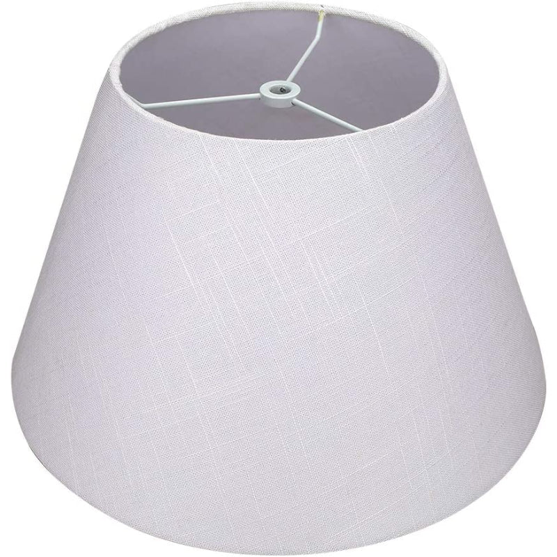 Junips | Medium lampshade, barrel fabric lampshade for table lamp and floor lamp, 7x13x7.8 inches, natural ventilated linen, handmade, spider (white)