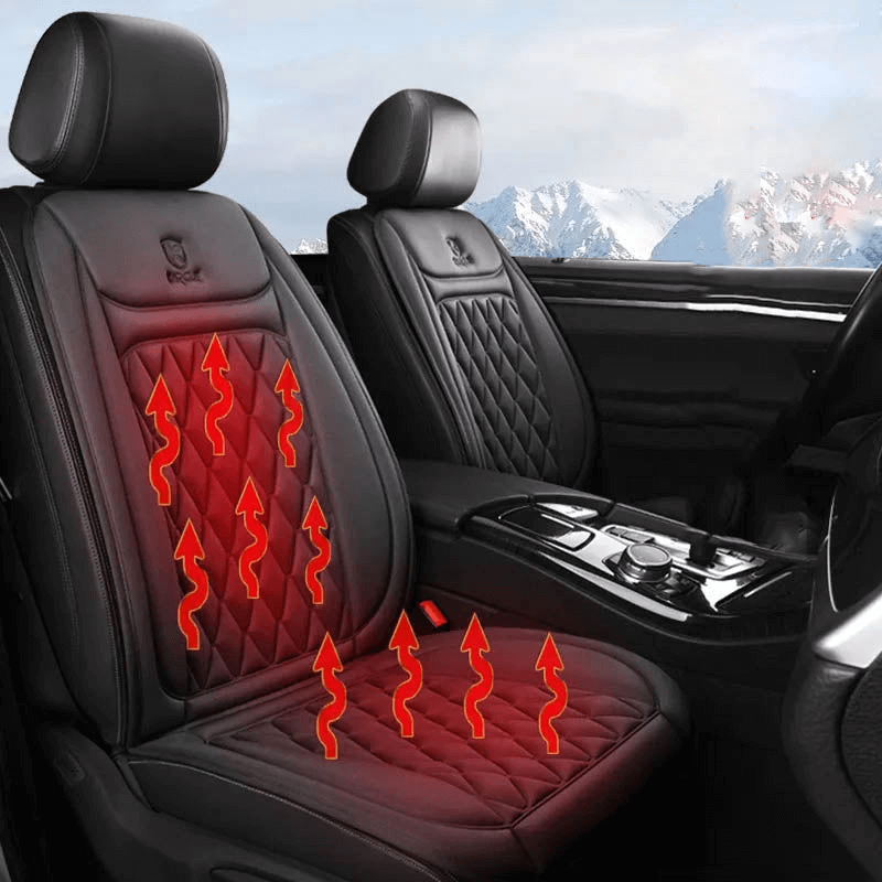 Junips | Heated Car Seat Cover | 30°C–65°C Digital Temperature Regulation | 12V/24V Dual-Voltage Input | Integrated Overheat Protection Circuitry | Reinforced High-Density Cotton Textile