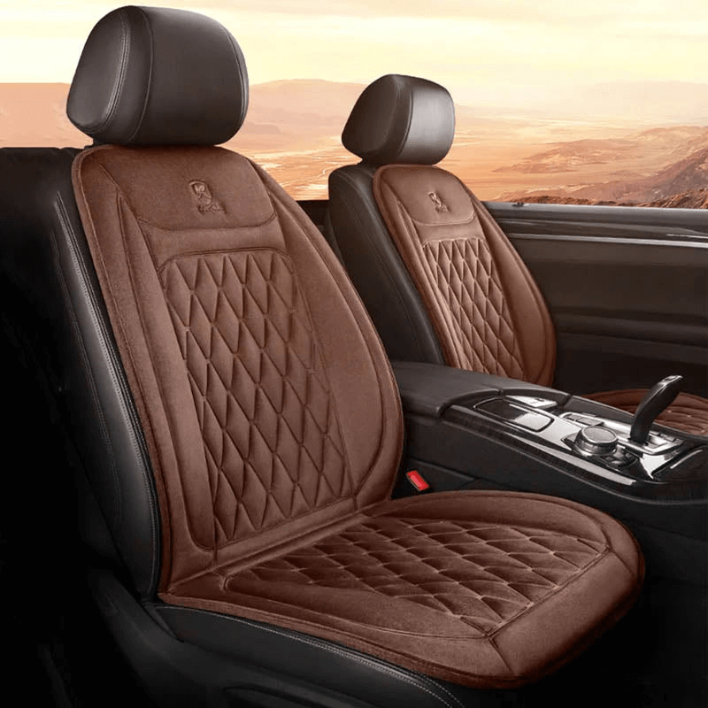 Junips | Heated Car Seat Cover | 30°C–65°C Digital Temperature Regulation | 12V/24V Dual-Voltage Input | Integrated Overheat Protection Circuitry | Reinforced High-Density Cotton Textile