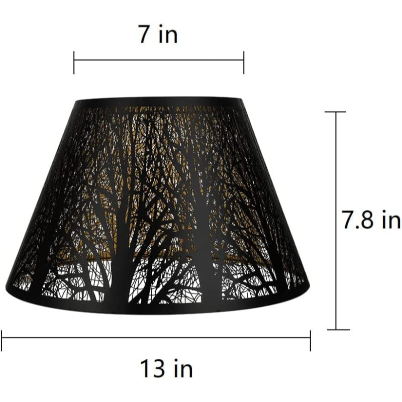Junips | Medium lampshade, barrel fabric lampshade for table lamp and floor lamp, 7x13x7.8 inches, natural ventilated linen, handmade, spider (white)