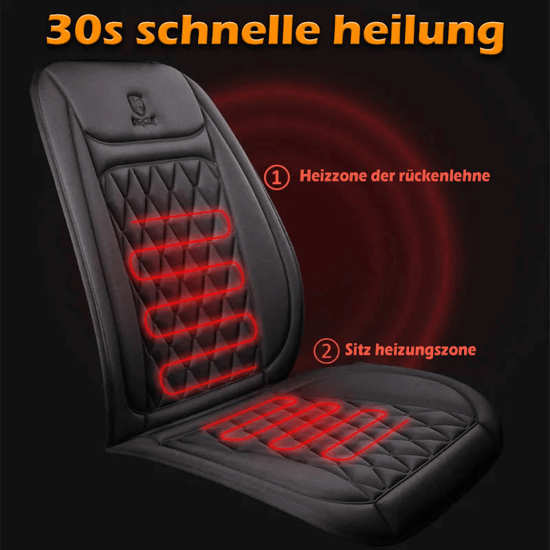 Junips | Heated Car Seat Cover | 30°C–65°C Digital Temperature Regulation | 12V/24V Dual-Voltage Input | Integrated Overheat Protection Circuitry | Reinforced High-Density Cotton Textile