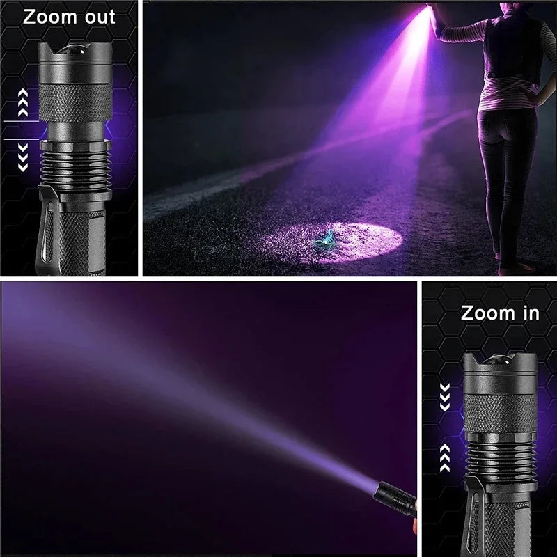 Junips | LED UV Flashlight - Ultraviolet Inspection Lamp for Pet Urine and Stain Detection
