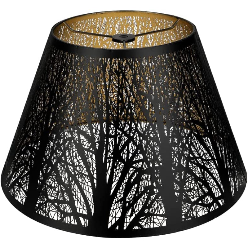 Junips | Medium lampshade, barrel fabric lampshade for table lamp and floor lamp, 7x13x7.8 inches, natural ventilated linen, handmade, spider (white)