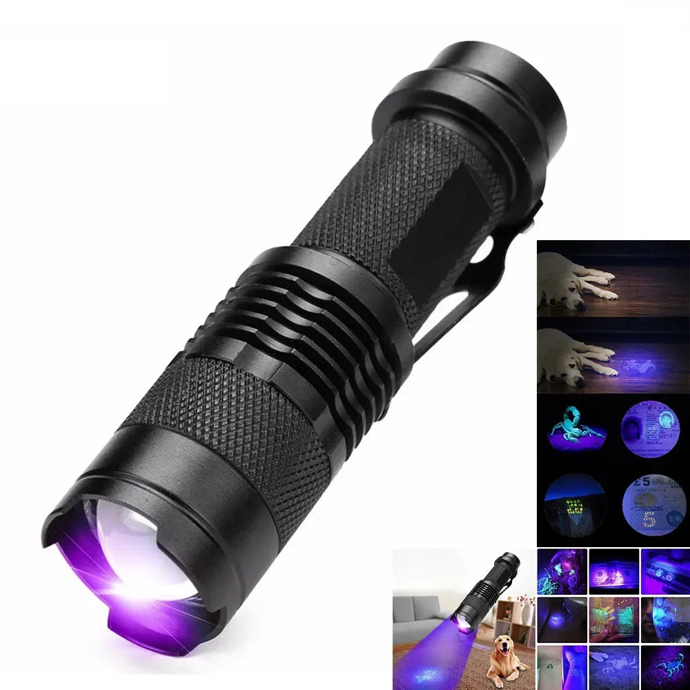 Junips | LED UV Flashlight - Ultraviolet Inspection Lamp for Pet Urine and Stain Detection