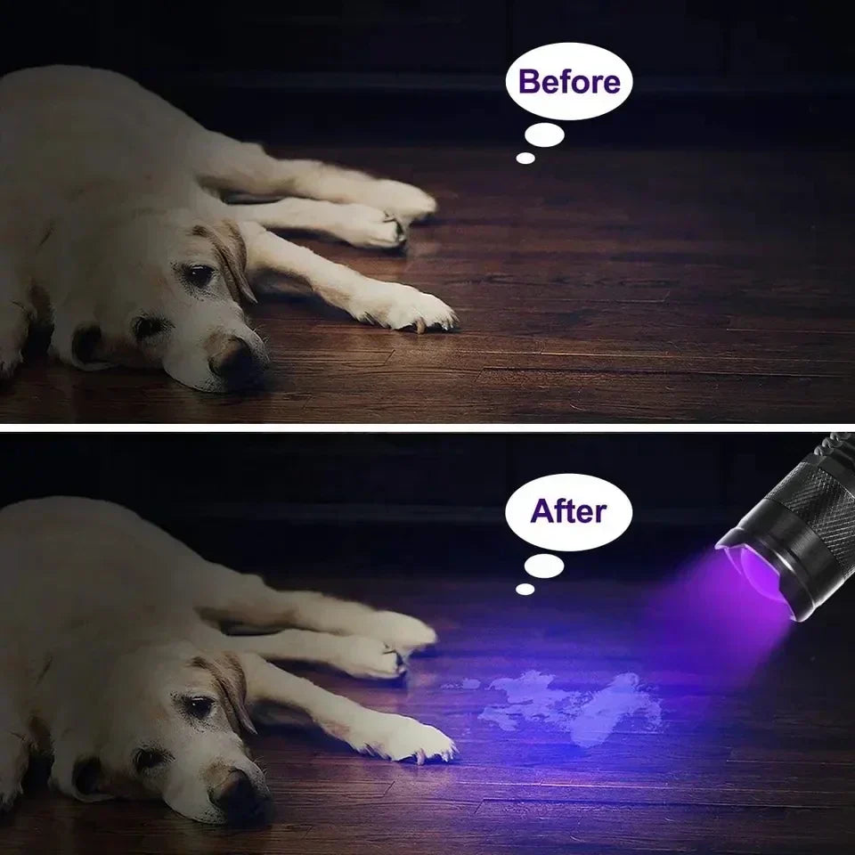 Junips | LED UV Flashlight - Ultraviolet Inspection Lamp for Pet Urine and Stain Detection