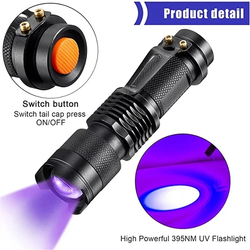 Junips | LED UV Flashlight - Ultraviolet Inspection Lamp for Pet Urine and Stain Detection