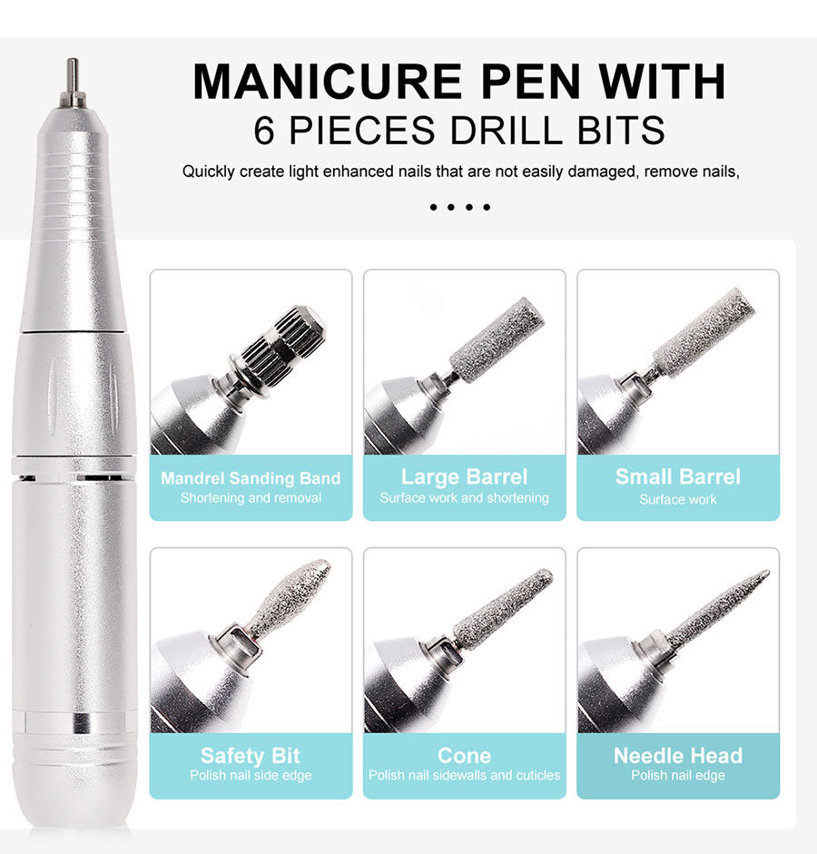 Junips | Professional 45000RPM portable electric nail file with rechargeable battery | Low noise level for manicure