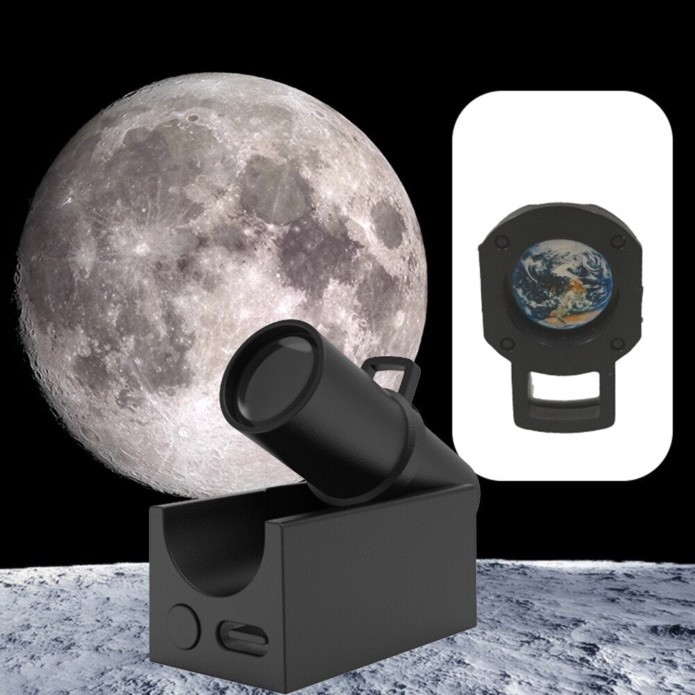 Junips | Earth & Moon Projector Lamp | LED Night Light | Cosmic Ambiance with Multiple Modes