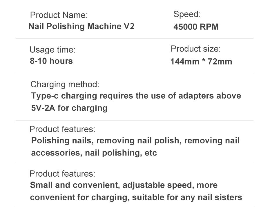 Junips | Professional 45000RPM portable electric nail file with rechargeable battery | Low noise level for manicure