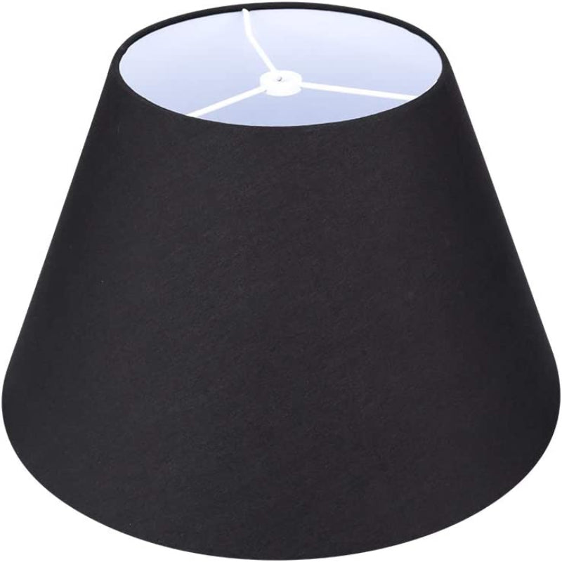 Junips | Medium lampshade, barrel fabric lampshade for table lamp and floor lamp, 7x13x7.8 inches, natural ventilated linen, handmade, spider (white)