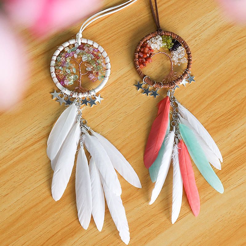 Junips | Frendorf Tree of Life Gemstone Dreamcatcher Hanging Jewelry