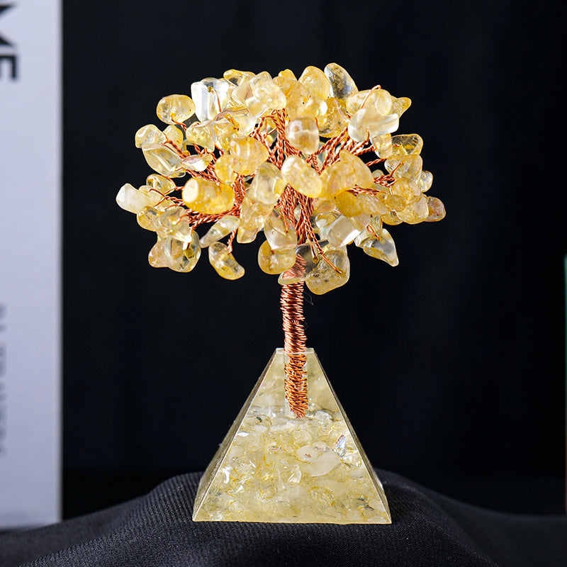 Junips | Natural Stone Gravel Pyramid Base Feng Shui Tree