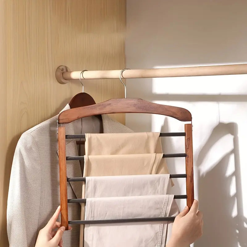 Junips | Space-saving wooden multi-pants hanger