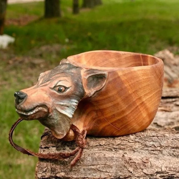 Junips | Wooden Cup - WildSip - Handmade Animal Design - Adventurous Hydration
