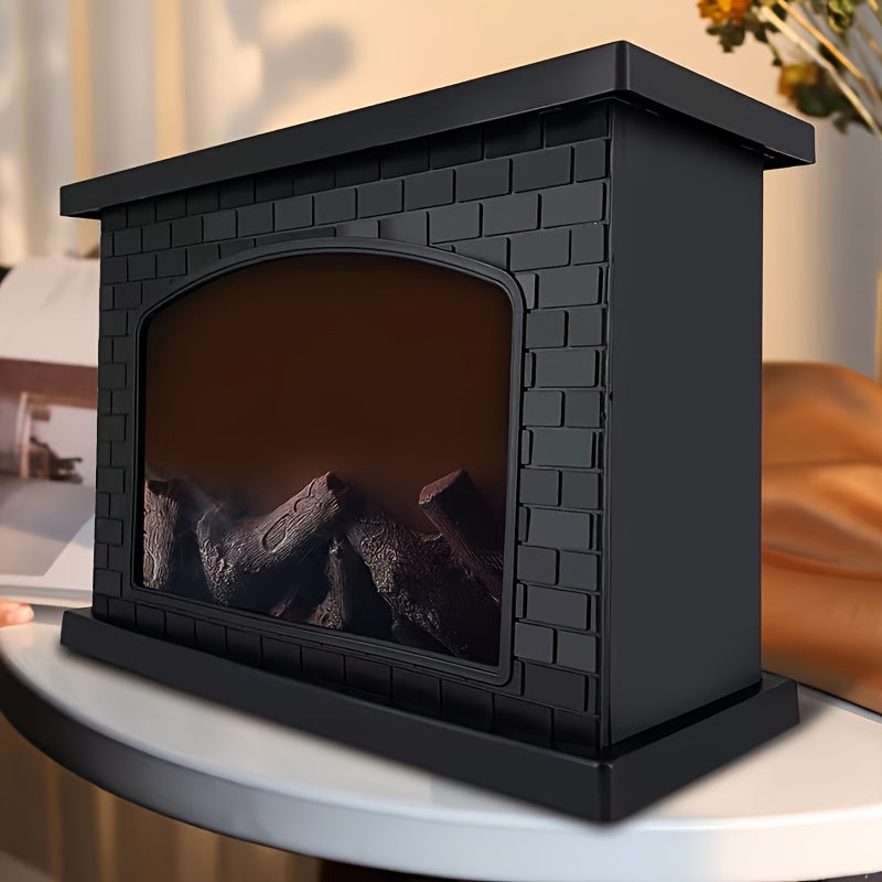 Junips | Cozy rectangular fireplace lantern stove lamp - Realistic simulation flame lights