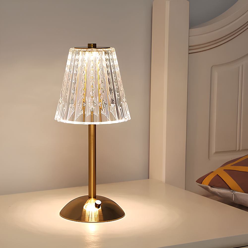 Junips | Crystal table lamp with warm light and built-in battery
