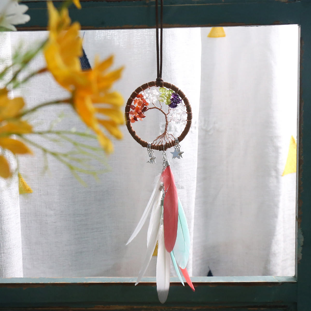 Junips | Frendorf Tree of Life Gemstone Dreamcatcher Hanging Jewelry